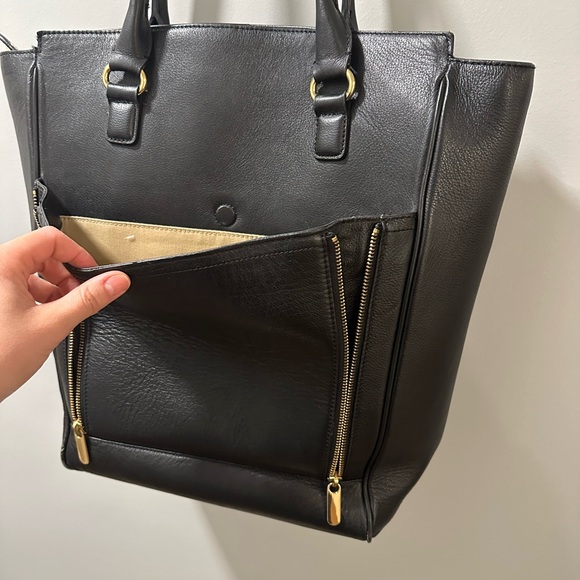 Gently used Banana Republic Genuine Black Leather Tote - Picture 9 of 12